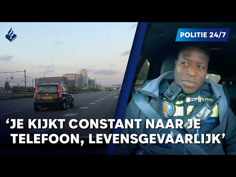 Telefoon vast tijdens het rijden | POLITIE 24/7