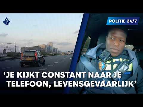 Telefoon vast tijdens het rijden | POLITIE 24/7